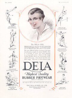 Dela Rubber C° (Shoes) 1927 Tennis Shoes, Overshoes, Bathing shoes, Sandalette, Gymnasium shoes...