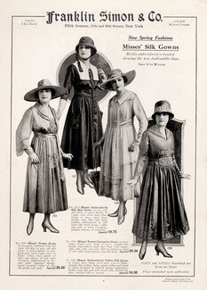Franklin Simon & C°(Department store Fahion) 1917 Gown, Hat, Shoes
