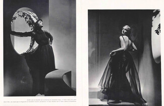 Alix 1937 Colcombet, Black Lace Evening Gown, Photo Horst