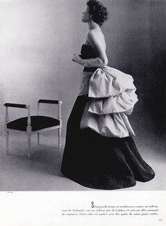 Schiaparelli 1951 black and white Evening Gown, Photo Pottier