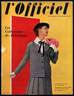 L'Officiel de la Couture et de la Mode de Paris 1955 March, Jacques Fath, Christian Dior, Hermès, Givenchy, Balenciaga, Givenchy