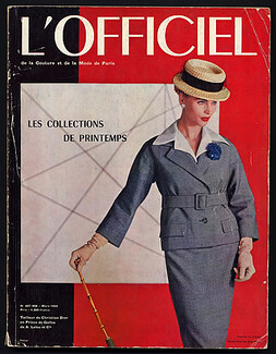 L'Officiel de la Couture et de la Mode de Paris 1956 March, Christian Dior, Leonor Fini, René Gruau, Jacques Fath, Pierre Balmain, Jean Barthet (Millinery), 360 pages