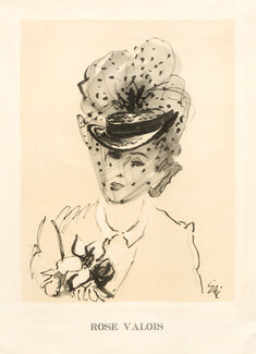 Rose Valois (Millinery) 1938 Hats, Eric (Carl Erickson)