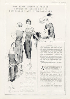 Paquin, Jean Patou, Madeleine & Madeleine 1920 Fashion Illustration