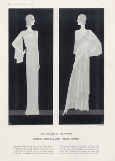 Redfern & Premet 1930 Reynaldo Luza, Evening Gown