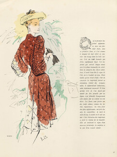 Worth 1945 Robe imprimée, André Delfau