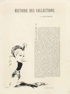 Histoire des Collections, 1945 - René Gruau Caroline Reboux, Lucien Lelong, Paquin, Van Cleef & Arpels, Text by Alice Chavane
