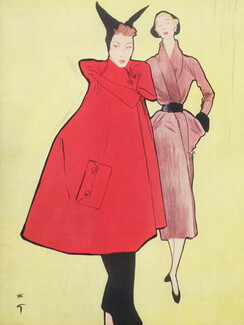 Robert Piguet & Schiaparelli (Couture) 1949 René Gruau