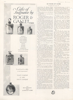 Roger & Gallet (Perfumes) 1930 Pavots D'Argent, Le Jade, Fleurs d'Amour...