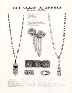 Van Cleef & Arpels 1926 Pendants Chain Brooch, Bracelet Art Deco Style