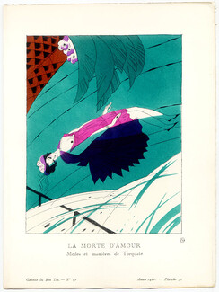 La Morte d'Amour, 1920 - Charles Martin, Modes et manières de Torquate. La Gazette du Bon Ton, n°10 — Planche 72