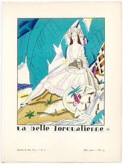 La Belle Torquatienne, 1920 - Charles Martin, Exotic, Pekingese Dog. La Gazette du Bon Ton, n°4 — Planche 25