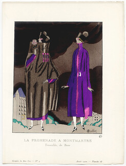 La Promenade à Montmartre, 1920 - Charles Martin, Ensemble de Beer. La Gazette du Bon Ton, n°9 — Planche 68