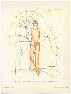 Une Robe de Madeleine Vionnet, 1922 - Thayaht. La Gazette du Bon Ton, n°8 — Planche 62