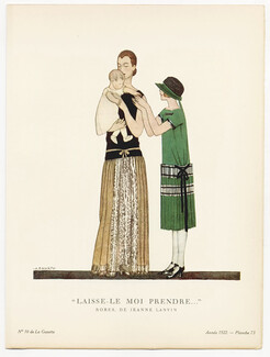 "Laisse-le moi prendre...", 1922 - A. E. Marty, Robes de Jeanne Lanvin. La Gazette du Bon Ton, n°10 — Planche 73