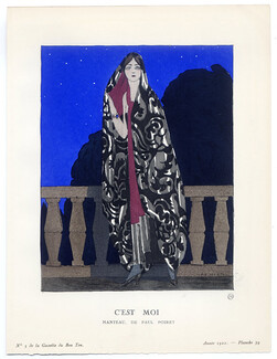 C'est Moi, 1922 - A. E. Marty, Manteau de Paul Poiret. La Gazette du Bon Ton, n°5 — Planche 39