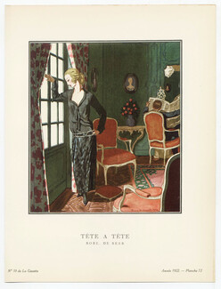 Tête à Tête, 1922 - Pierre Brissaud, Robe de Beer. La Gazette du Bon Ton, n°10 — Planche 72