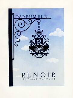 Renoir (Perfumes) 1943 Parfumeur 17, Place Vendôme, Paris