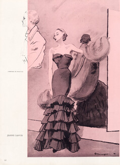 Jeanne Lanvin (Couture) 1948 Comtesse de Polignac, Pierre Mourgue, Strapless Dress