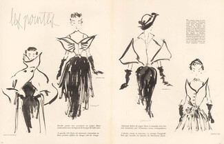 Jean-Baptiste Caumont 1949 "Les Pointes" Marcelle Chaumont, Jacques Fath, Schiaparell, Christian Dior