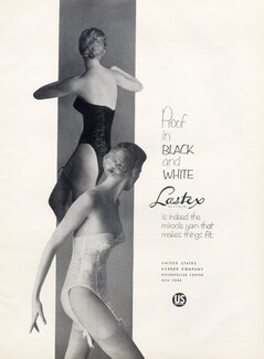 Filés Lastex (Lingerie) 1954 Black and White Corselet, Garters