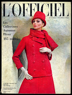 L'Officiel de la Couture et de la Mode de Paris 1962 September, Christian Dior, Guy Laroche, Nina Ricci, René Gruau, 504 pages