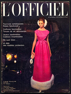 L'Officiel de la Couture et de la Mode de Paris 1962 December, Yves Saint-Laurent, Cartier, Boucheron, André Ciganer (Fur Clothing), Hermès (Sportswear), 210 pages
