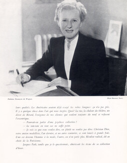 Mrs Besançon de Wagner 1947 (Maggy Rouff Couture) Portrait, Photo Harcourt