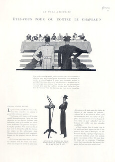 Êtes-vous pour ou contre le chapeau ?, 1932 - Pierre Mourgue & Charles Martin "For or Against The Hat" Men'Clothing, Text by André de Fouquières, 4 pages