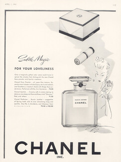 Chanel (Cosmetics & Perfumes) 1941 Face Powder, Lipstick, Russian Leather