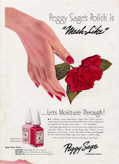 Peggy Sage (Cosmetics) 1941 Nail Polish, Rose (flower)