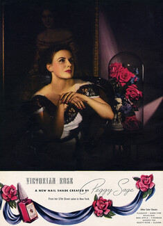 Peggy Sage (Cosmetics) 1944 Nail Polish, Rose (flower)