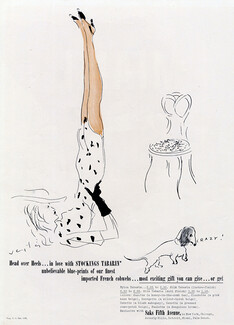 Tabarin (Hosiery, Stockings) 1941 Marcel Vertès, Teckel Dog
