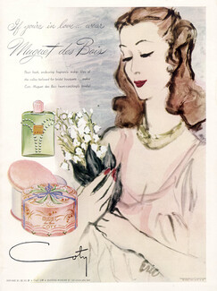 Coty (Perfumes) 1943 Muguet des Bois, lily of the valley, Eric (Carl Erickson)
