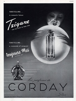Corday (Perfumes) 1940 "Tzigane" for the Gipsy in your soul, "Toujours Moi"