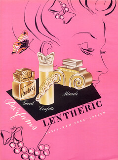 Lenthéric (Perfumes) 1940 Tweed, Confetti, Miracle, Mac