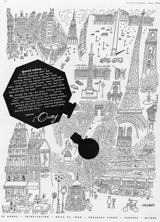 D'Orsay (Perfumes) 1945 Saul Steinberg, Eiffel Tower, Place Vendôme, Notre-Dame De Paris, Opéra Garnier...