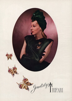 Trifari (Jewels) 1944 clips Papillons