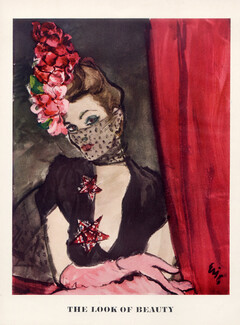 Eric (Carl Erickson) 1941 Pink Gloves, Flaming Geraniums, Jewels "Stars"