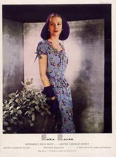 Ducharne (Fabric) 1944, Hattie Carnegie, Enka Rayon