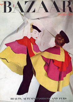 Valentina 1941 Dinner Dress, Marcel Vertès, George Hoyningen-Huene, Harper's Bazaar Cover