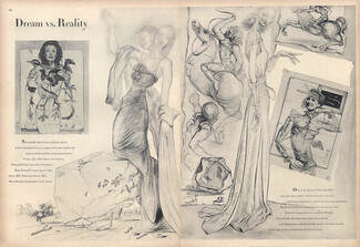 Salvador Dali draws a dream 1944 Henri Bendel