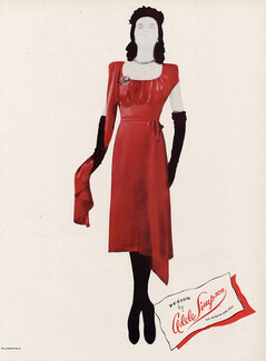Adele Simpson (Couture) 1943 Red Dress, Erwin Blumenfeld