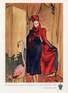 Nettie Rosenstein (Couture) 1941 Eric, Pink flamingo