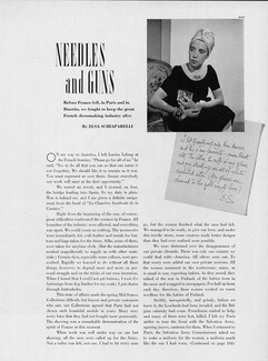 Needles and Guns, 1940 - Elsa Schiaparelli, Texte par Elsa Schiaparelli, 3 pages