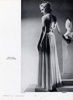 Worth (Couture) 1939 Denise Lacombe, Studio Dax, Evening Gown