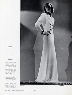 Worth (Couture) 1939 Evening ensembe