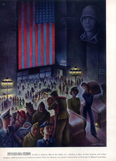 Miguel Covarrubias 1943 Pennsylvania Station, Station in Wartime