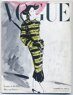 Vogue British UK September 1947 Bouët-Willaumez, London Collections, Hats and Fabrics, 124 pages