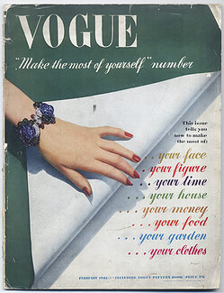 Vogue British February 1942 René Bouché, Lee Miller, Eric, Horst, Roger Descombes, 88 pages